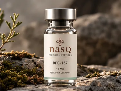 nasQ BPC-157 research peptide vial
