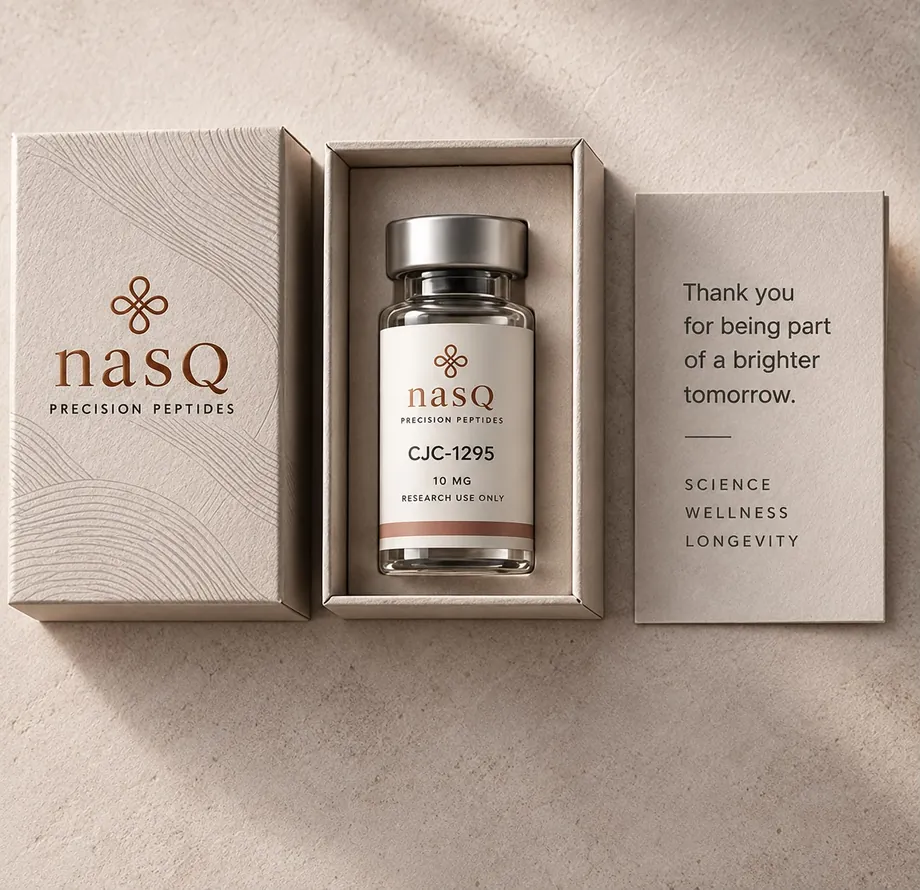A nasQ box, vial and batch card