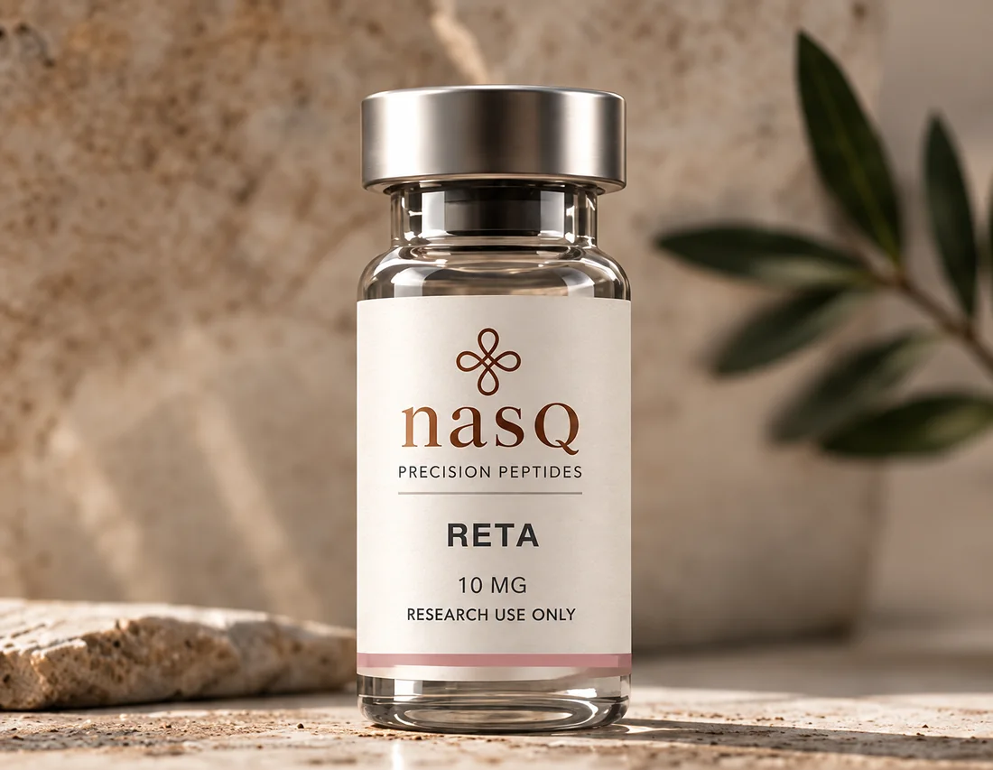 nasQ Retatrutide research peptide vial
