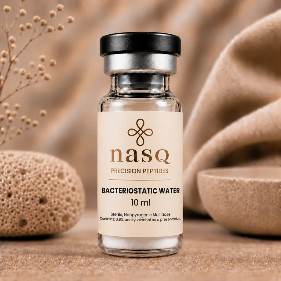 nasQ Bacteriostatic Water 10 ml research peptide vial
