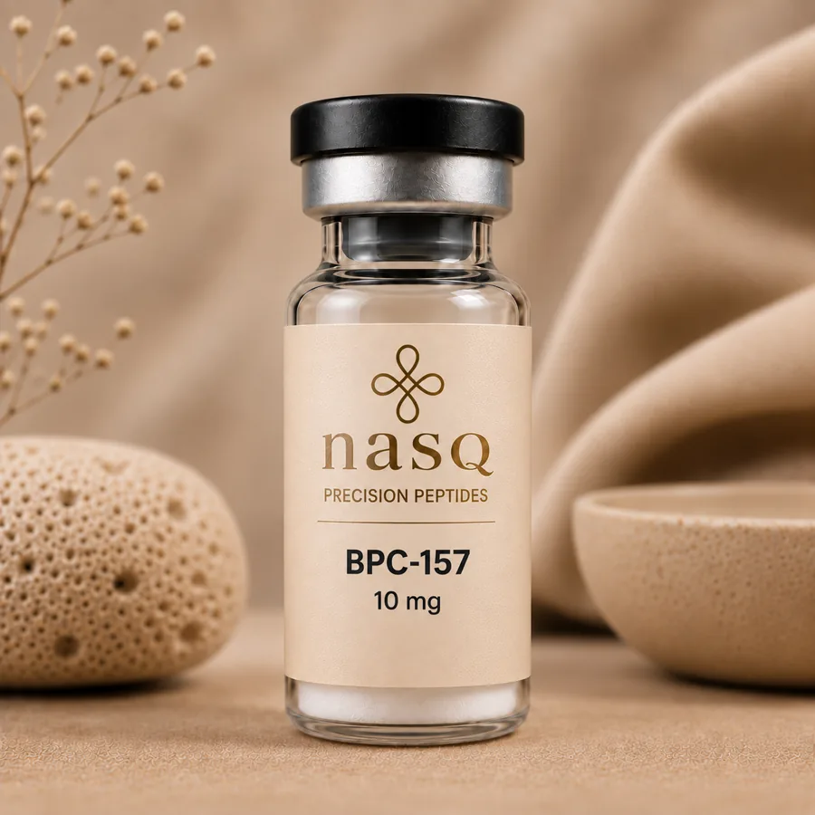nasQ BPC-157 10 mg research peptide vial