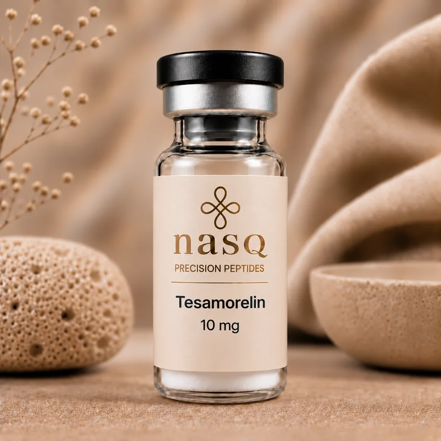 nasQ Tesamorelin 10 mg research peptide vial